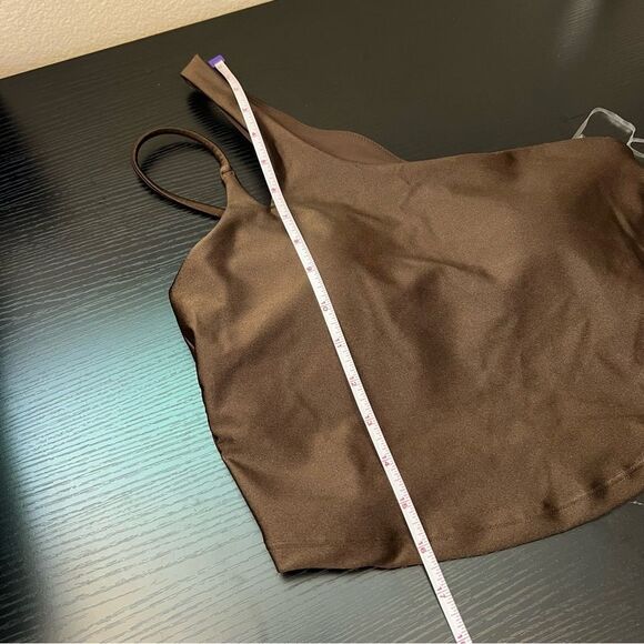 ✨ Old Navy Active Brown One Shoulder Tank Top Small NWT - Picture 9 of 10